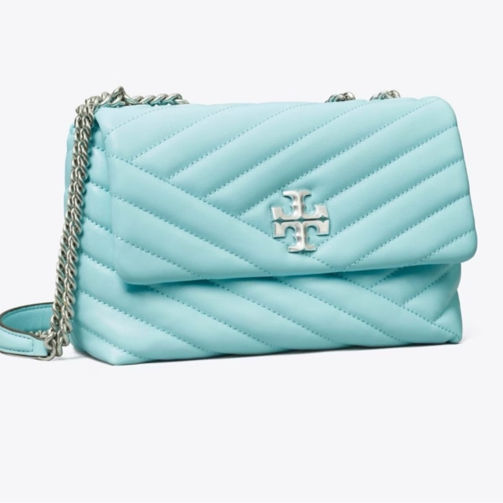 Tory Burch Blue Kira Diamond Quilt Convertible Shoulder Bag